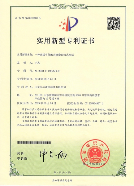 Patent certificate